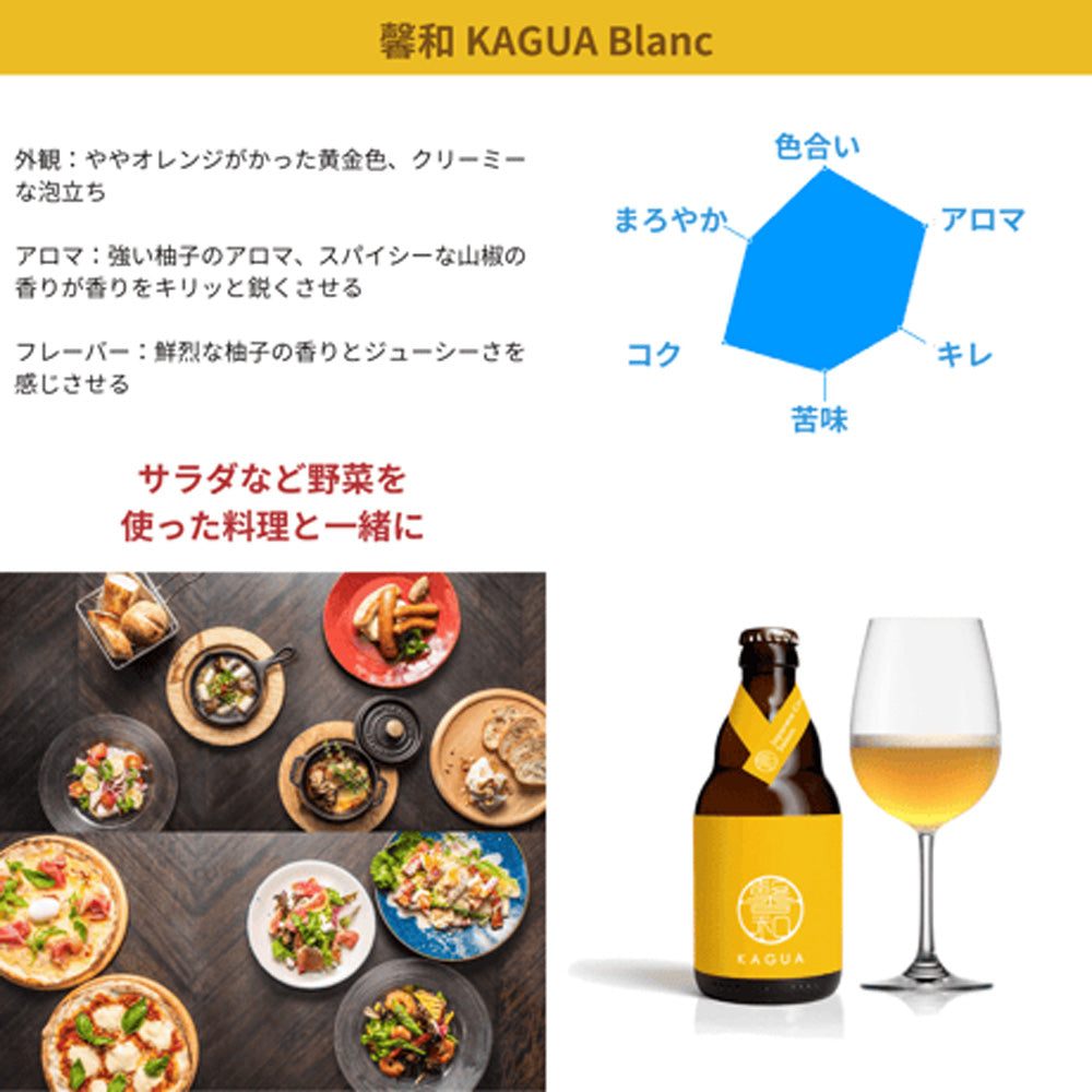 山梨発クラフトビール 馨和KAGUA(カグア)2種飲み比べ 4本(Rouge・Saison)　