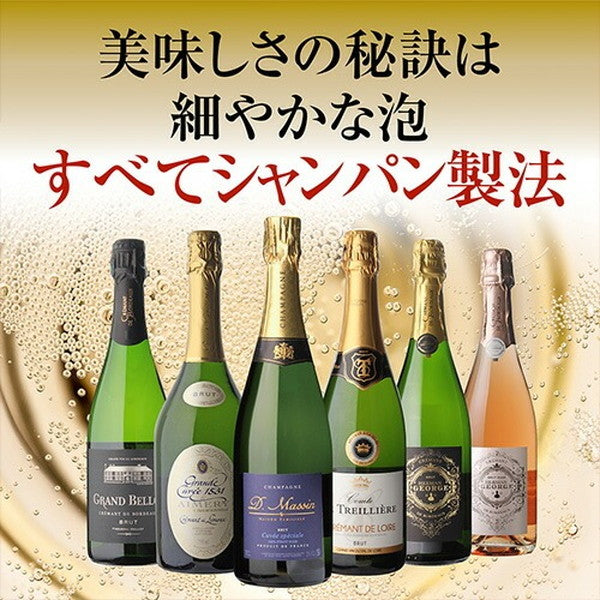 全てフランス産 シャンパン製法 スパークリングワイン 6本セット【クール便】