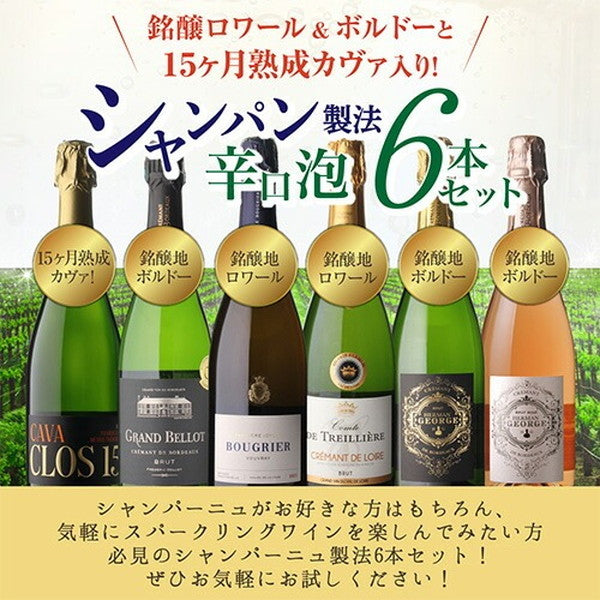 シャンパン製法 辛口泡6本セット【常温便】