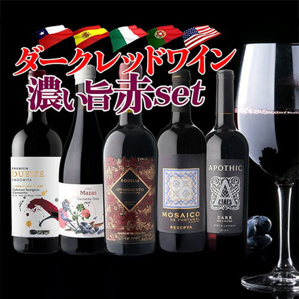 ダークレッドワイン 濃い旨赤ワイン5本セット【常温便】